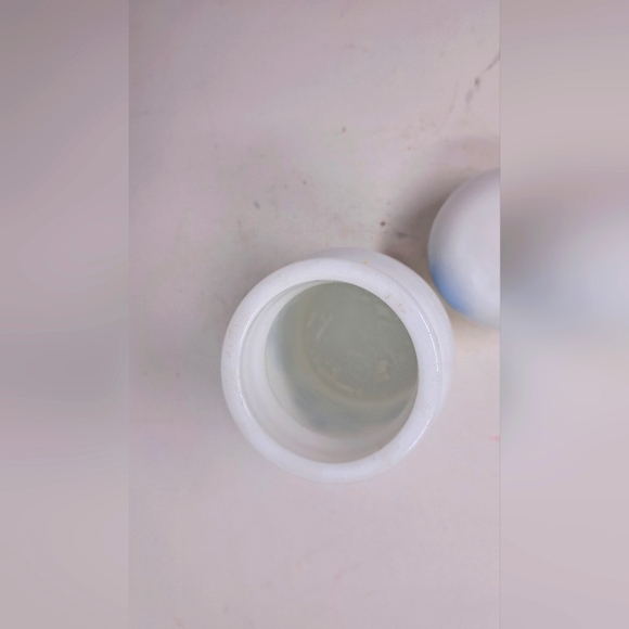 Vintage Belgian Blue And White Milk Glass Apothecary Jar - Picture 6 of 7